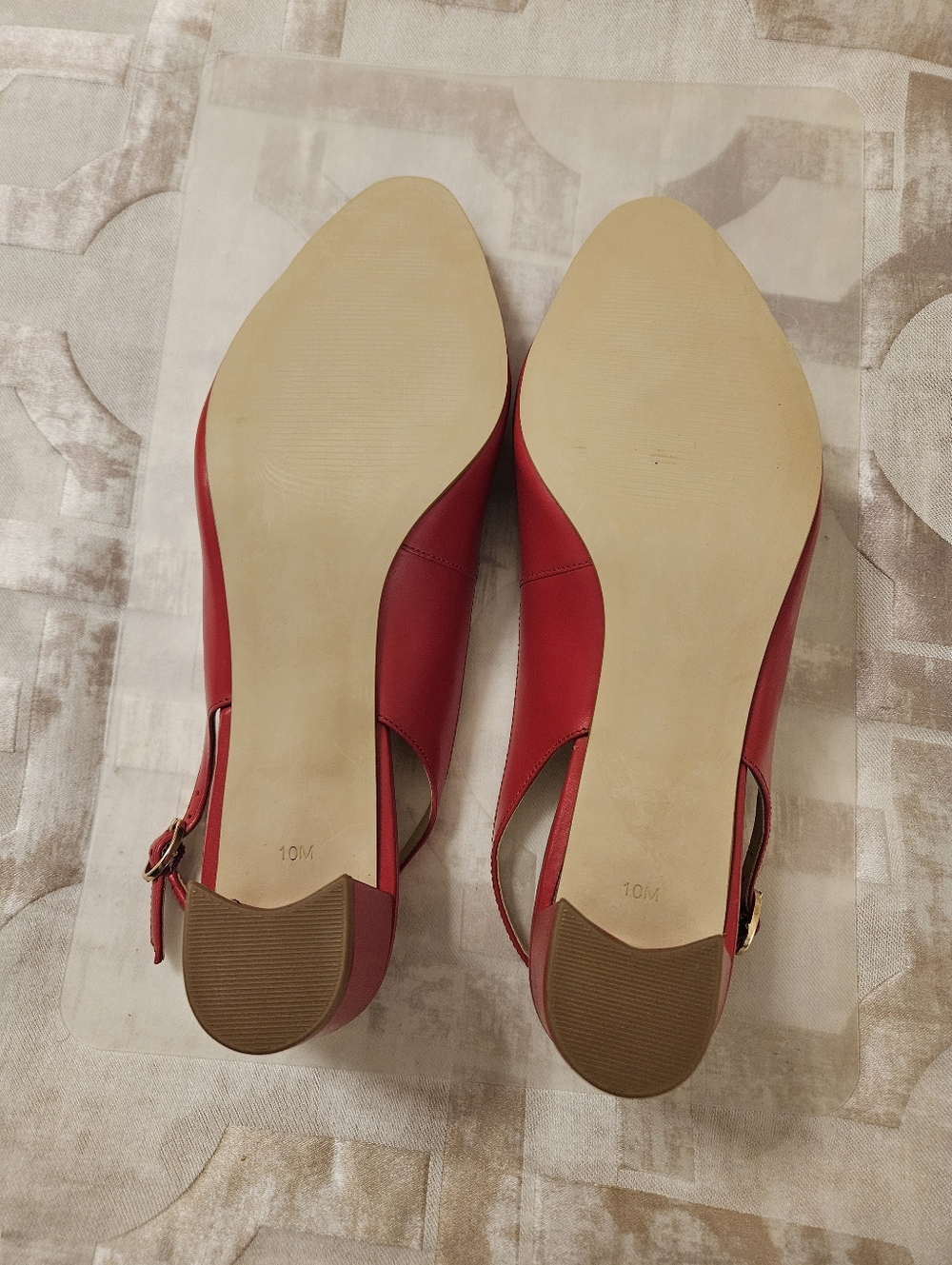 Talbots Red Slingback Pointed Toe Low Block Heels - Picture 7 of 7